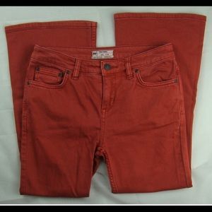 Free People Red Ankle Flares